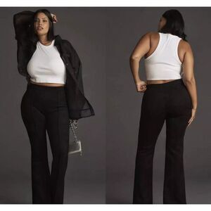 Sanctuary x Anthropologie Lana Black Pull On Flare Pants Modern Soft Stretch